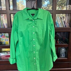Talbots Kelly Green Collared Shirt